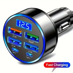 4 USB Port Çıkışlı Araç Şarj Soketi