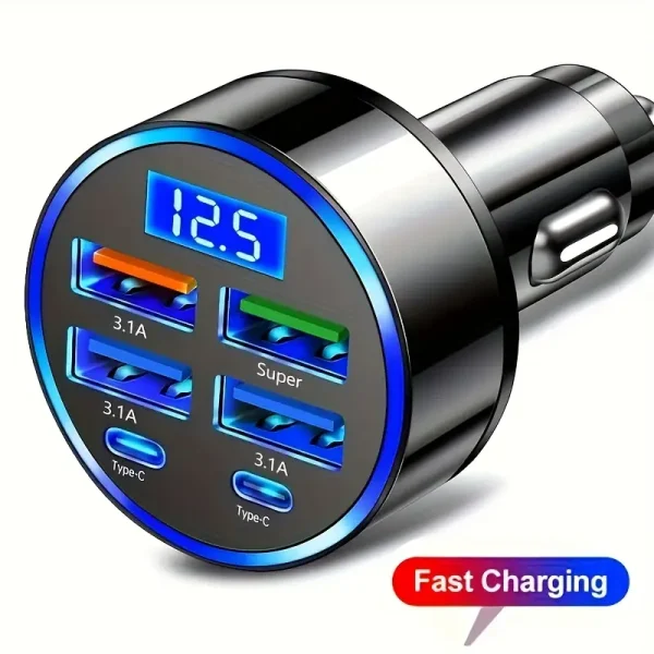 4 USB Port Çıkışlı Araç Şarj Soketi