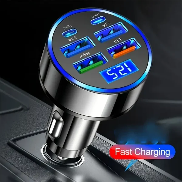 4 USB Port Çıkışlı Araç Şarj Soketi - Görsel 2